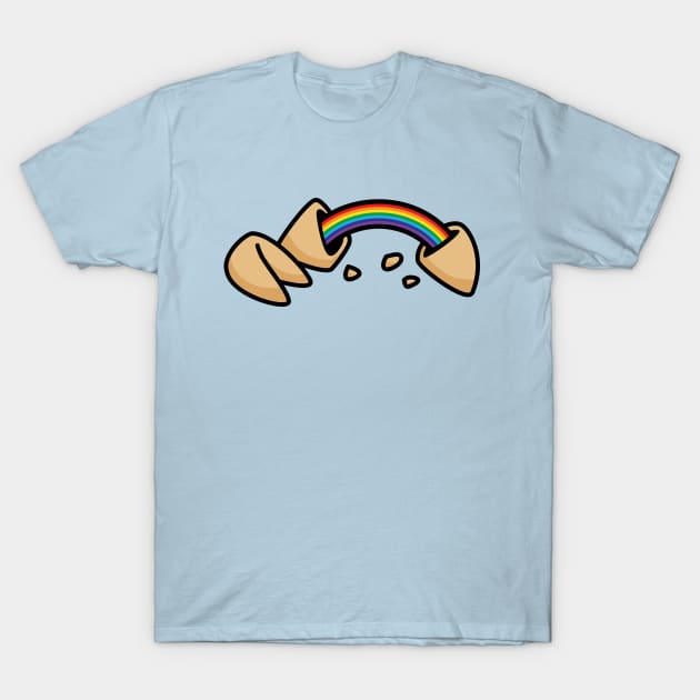 Rainbow Fortune Cookie Surprise T-Shirt by shamdesign